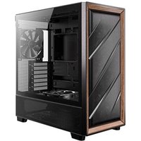 Flux Mid Tower Tempered Glass Black Wood PC Gaming Case