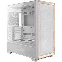 Flux Mid Tower Tempered Glass White Wood PC Gaming Case
