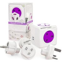PowerCube Rewirable USB 4 Socket Travel Plug 2 x USB Ports