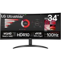 Open Box 34" Ultrawide 34WR50QK B QHD Curved HDR Business Gaming Mo