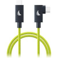 USB C 4.0 Solid Flex Cable Right Angle Lime 1m