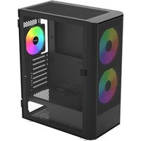 X2 Plus Tempered Glass Compact Mid Tower PC Case inc 3