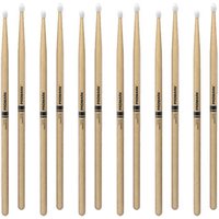 6 x Pairs ProMark Rebound 5B Hickory Drumstick Oval Nylon Tip