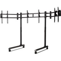 Round Tube Freestanding Triple Monitor Stand