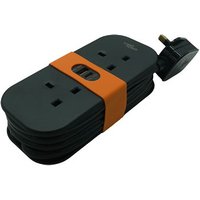 Tower 1.4 Metre Portable 2 Socket Travel Mains Extension Lead