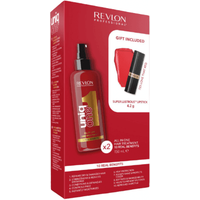 Revlon Uniq One Gift Set - 2 X All In One Treatment 150ml & Lipstick 725 Love That Red