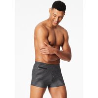 Badehose mit Bein Reißverschlusstasche schwarz gestreift - Aqua 8