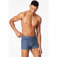 Badehose mit Bein Reißverschlusstasche blau gestreift - Aqua 8