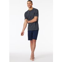 Schlafanzug kurz Streifen anthrazit - Casual Essentials 52