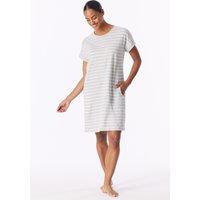 Sleepshirt kurzarm Streifen silbergrau-meliert - Casual Essentials 36