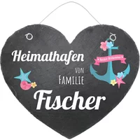 Schildershop24 11% Rabatt Maritimes Schieferherz Türschild 24 cm groß