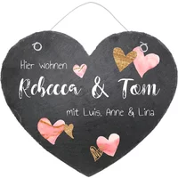 Schildershop24 Profitiere von 11% Rabatt auf das 24 cm große Schieferherz Türschild