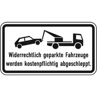 Schildershop24 Verkehrszeichen Zusatzschild StVO Widerrechtlich geparkte Fahrzeuge