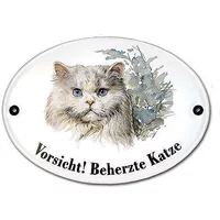 Emaille Türschild mit Rassekatzen zur Auswahl 18,3 x 14,3 cm