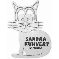 Schildershop24 Edelstahlschild Katzenmotiv mit oder ohne Klingel 16 x 21 cm
