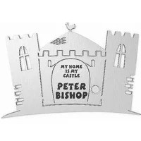 Schildershop24 Türschild Burg aus Edelstahl mit Klingel 26 x 18 cm