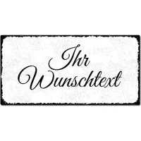 Vintage Style - Blechschild selbst gestalten weiß | 20 x 10 cm