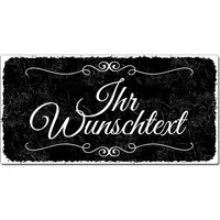 Black Vintage - Blechschild selbst gestalten 20 x 10 cm