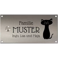 Klingelplatte aus Edelstahl 20 x 10 cm mit Motivauswahl