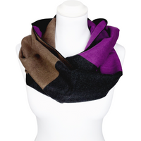 Tinitex Loopschal Seidenflanell Schal schwarz lila gestreift