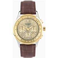 Sekonda Sekonda Racer Chronograph Men's Watch | Two Tone Alloy Case & Brown Leather Strap with Champagne Dial | 30110