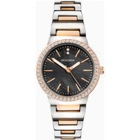 Sekonda Sekonda Amelia Ladies Watch | Two Tone Case & Alloy Bracelet with Black Dial | 40493
