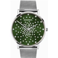 Sekonda Sekonda Celeste Ladies Watch | Silver Case & Stainless Steel Mesh Bracelet with Green Dial | 40499