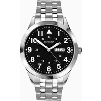 Sekonda Sekonda Pilot Men's Watch | Silver Case & Stainless Steel Bracelet with Black Dial | 1663