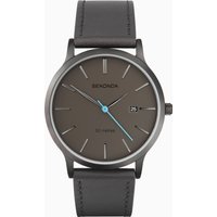 Sekonda Sekonda Bergen Men's Watch | Black Case & Leather Upper Strap with Grey Dial | 1844