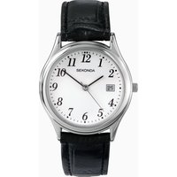 Sekonda Sekonda Easy Reader Men's Watch | Silver Case & Leather Upper Strap with White Dial | 3473