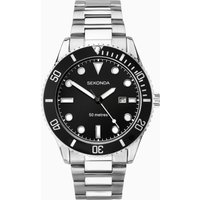 Sekonda Sekonda Ocean Men's Watch | Silver Case & Stainless Steel Bracelet with Black Dial | 1788
