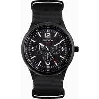 Sekonda Sekonda Pilot Men's Watch | Black Alloy Case & Black Canvas Strap with Black Dial | 30004