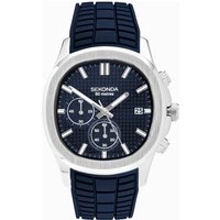 Sekonda Sekonda Octaire Chronograph Men's Watch | Silver Alloy Case & Navy Silicone Strap with Navy Dial | 30276