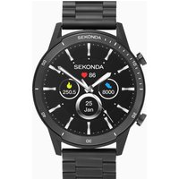 Sekonda Active Lux Smart Watch | Black Case & Stainless Steel Bracelet | 30368