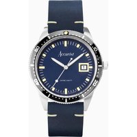 Accurist Accurist Dive Men's Watch | Silver Case & Blue Leather Strap with Windermere Blue Dial | 42mm