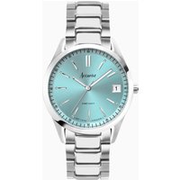 Accurist Accurist Everyday Unisex Watch Silver Case Stainless Steel Bracelet with Cambridge Blue Dial 36mm