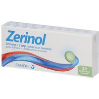 Zerinol 300mg Paracetamolo + 2mg Clorfenamina Maleato Influenza e Raffreddore, 20 Compresse Rivestite