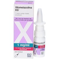 Xilometazolina Eg 1mg/ml Spray Nasale Decongestionante Raffreddore Rinite Sinusite, 10ml