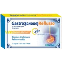 Zentiva Gastro Schoum Reflusso 20mg Omeprazolo per Bruciore di Stomaco e Reflusso Acido Rilascio Immediato, 14 Capsule