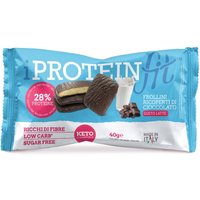 IProteinFit Frollini al latte ricoperti di cioccolato - Biscotti proteici senza zuccheri, 40 g
