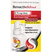 Benactivdolmed Spray 8,75mg/Dose Mal di Gola Acuto Gusto Limone e Miele, 15ml