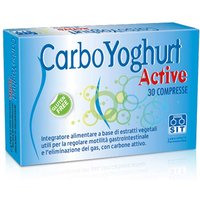 SIT CarboYoghurt Active Integratore Carbone Attivo Gas Intestinale, 30 Compresse