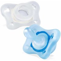 Chicco PhysioForma - Succhietto Gommotto Mini Soft 0-2M Silicone Azzurro,2 Pezzi