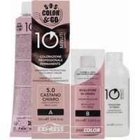 SOS Color & Go Set Colorazione Permanente in 10 Minuti Colore 5.0 Castano Chiaro