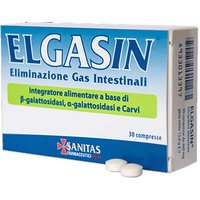 Sanitas Elgasin Integratore per l'Eliminazione dei Gas Intestinali, 30 Compresse