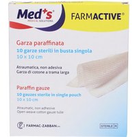 Med's Farmactive - Garza Paraffinata Sterile Misura 10 x 10 cm, 10 Pezzi