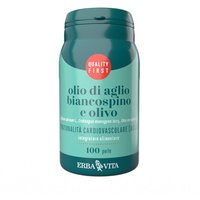 Erba Vita Monoplanta - Olio di Aglio Biancospino Olivo Integratore, 100 perle