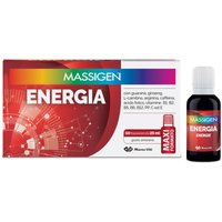 Massigen Energia Integratore Alimentare, 10 Flaconi Da 25ml