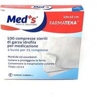 Med's Farmatexa - Compresse Sterile Di Garza Idrofila 10x10cm, 100 Garze