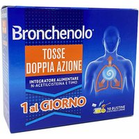 Bronchenolo Tosse Doppia 1 al Giorno Azione Gusto Miele e Limone, 10 Bustine